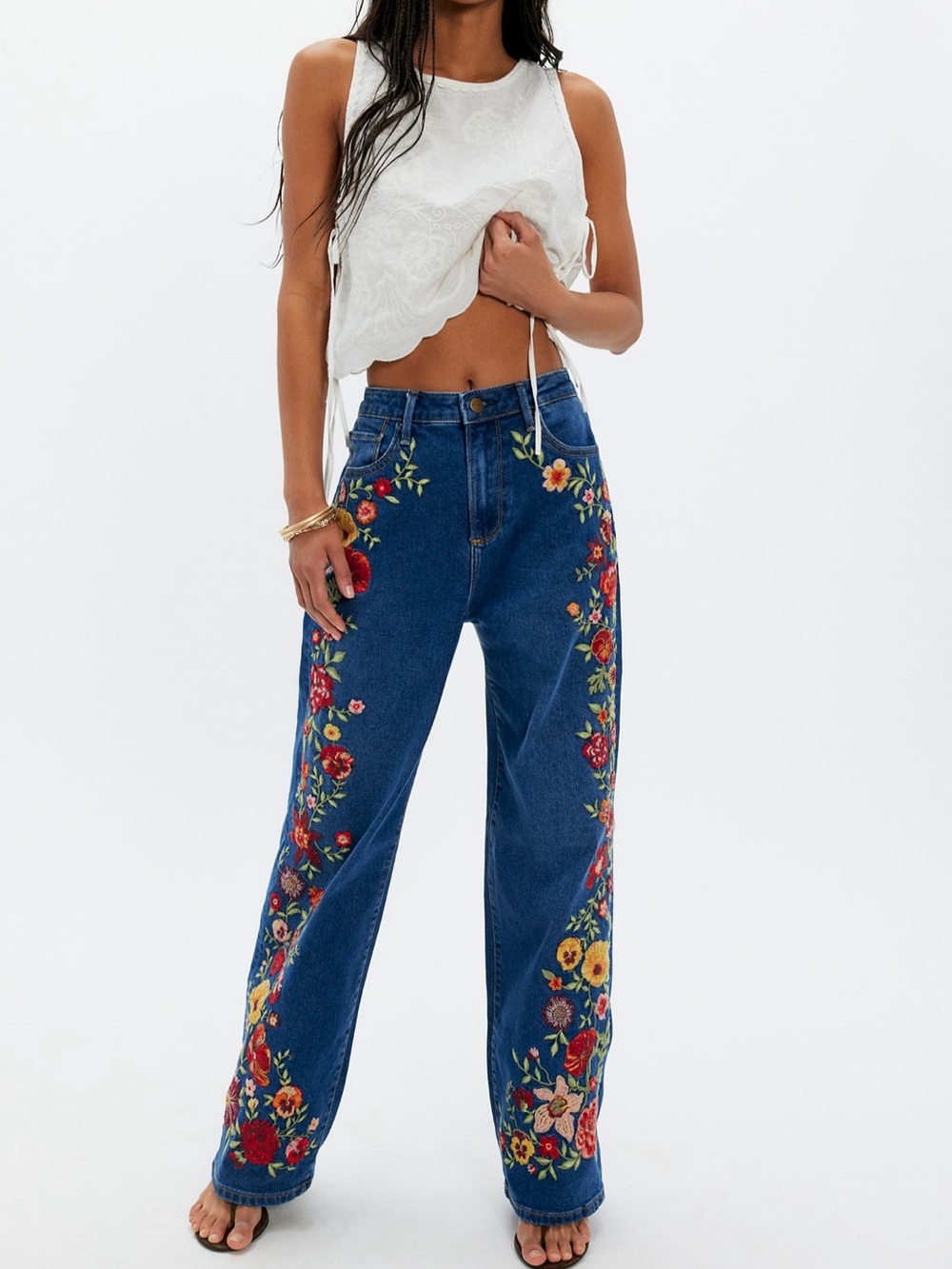 Free People Driftwood Penelope Wide-Leg Jeans - Picture 3 of 4